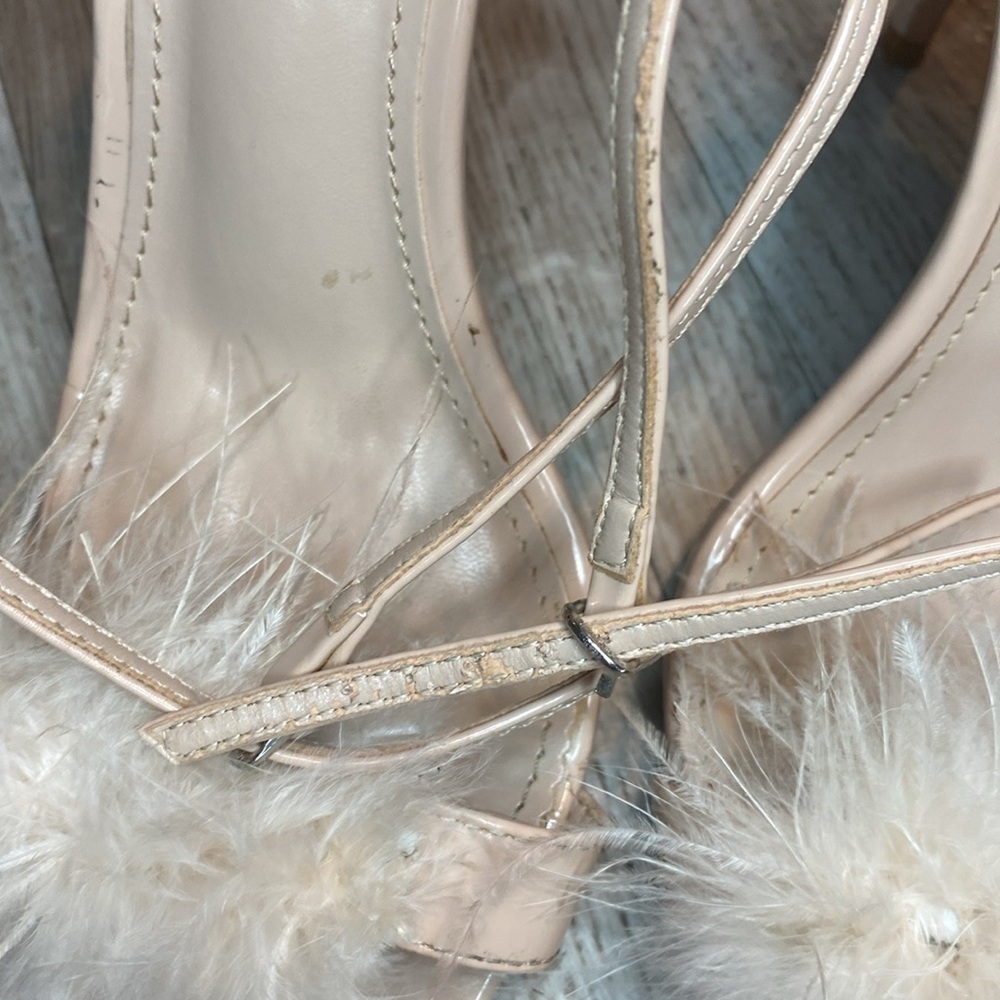 Cape Robbin feathered Women’s Peep Toe Feather Ankle Strap Sandals High … - Picture 12 of 12